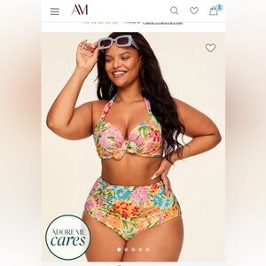 Adore Me:  	Shelby Contour Plus 2 piece bikini set, flowers/ tropical print